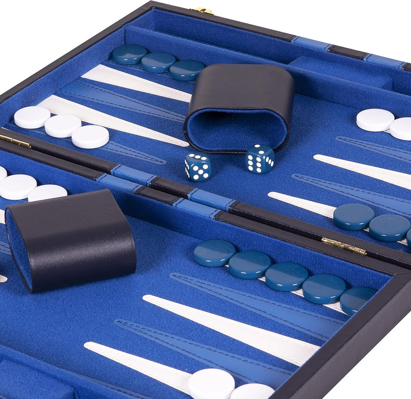 Backgammon Bonanza: The 18-Inch Battle of Wits in a Fancy Blue Suitcase – Perfect for Adults, Kids, and Competitive Cats!