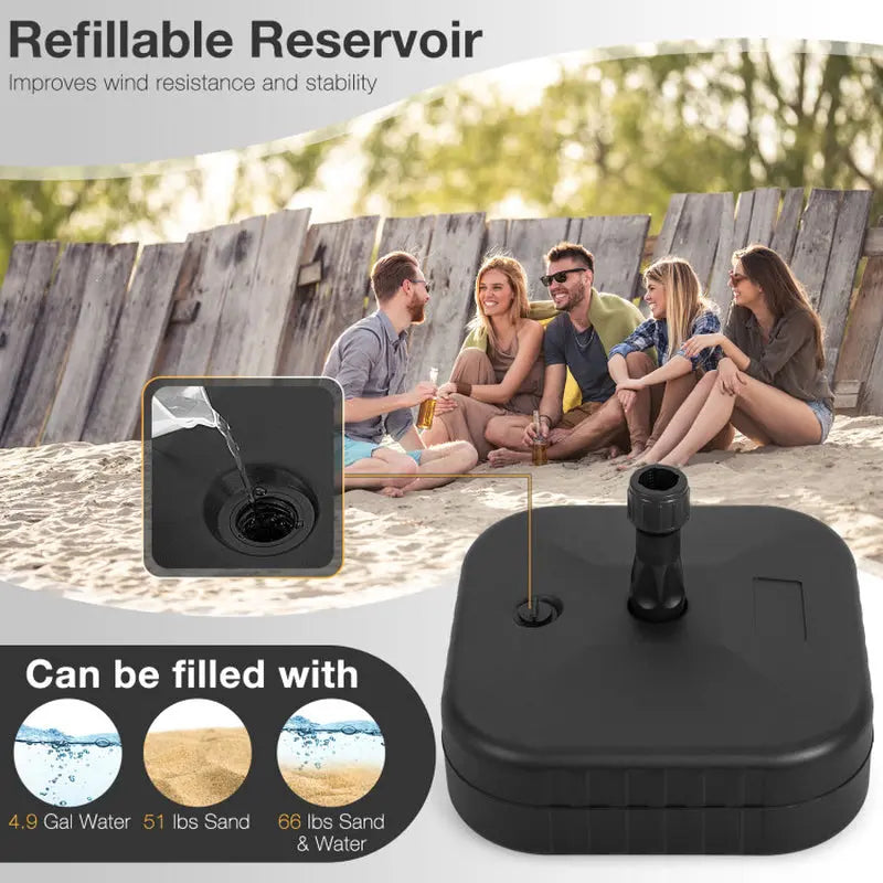 Patio Fillable Umbrella Base Fit 1.5 Inch Umbrella Poles for Yard Poolside