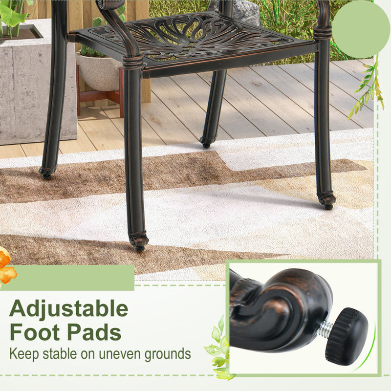 Upgrade your outdoor space with these stylish 2-piece cast aluminum dining chairs featuring comfy armrests! 🌞✨ #PatioPerfection #OutdoorLiving