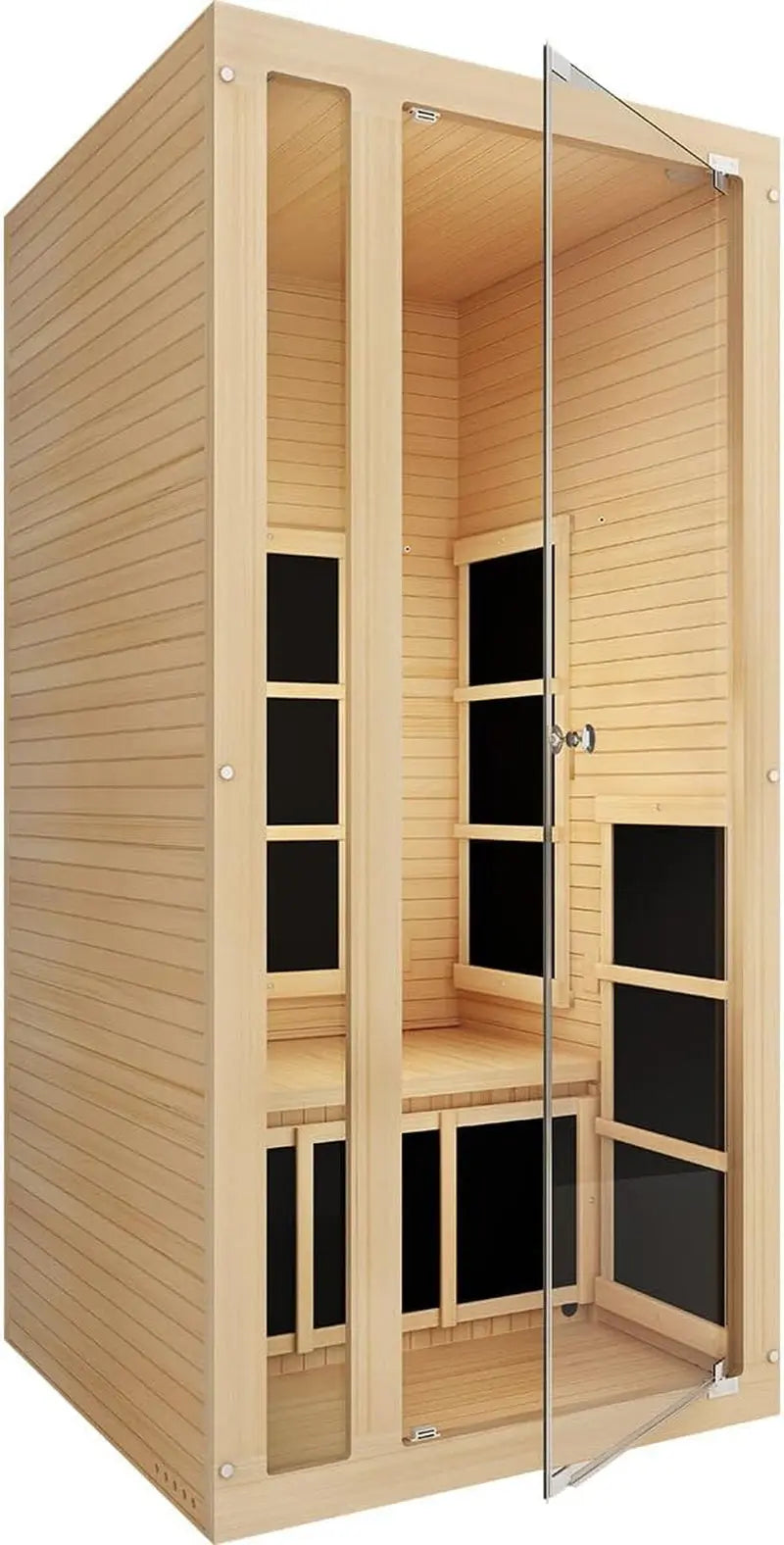Joyous 1 Person Low EMF Far Infrared Sauna in Canadian Hemlock Wood