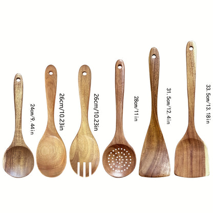 6pcs Premium Wooden Kitchen Utensil Set