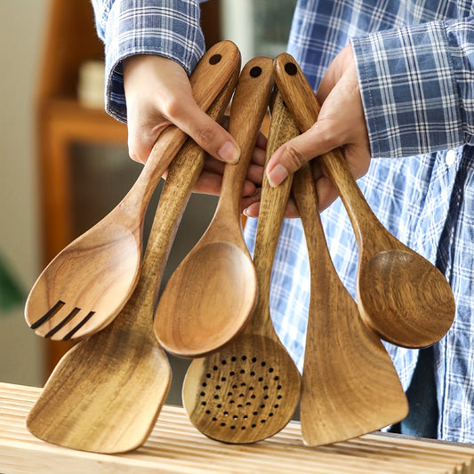 6pcs Premium Wooden Kitchen Utensil Set
