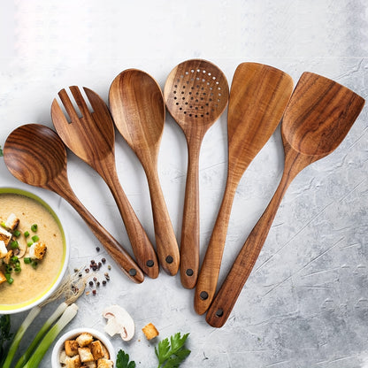 6pcs Premium Wooden Kitchen Utensil Set