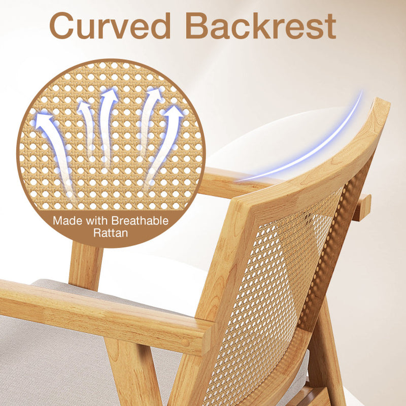 Stylish Set of 2 Mid Century Modern Accent Chairs with Chic Rattan Backs! 🪑✨