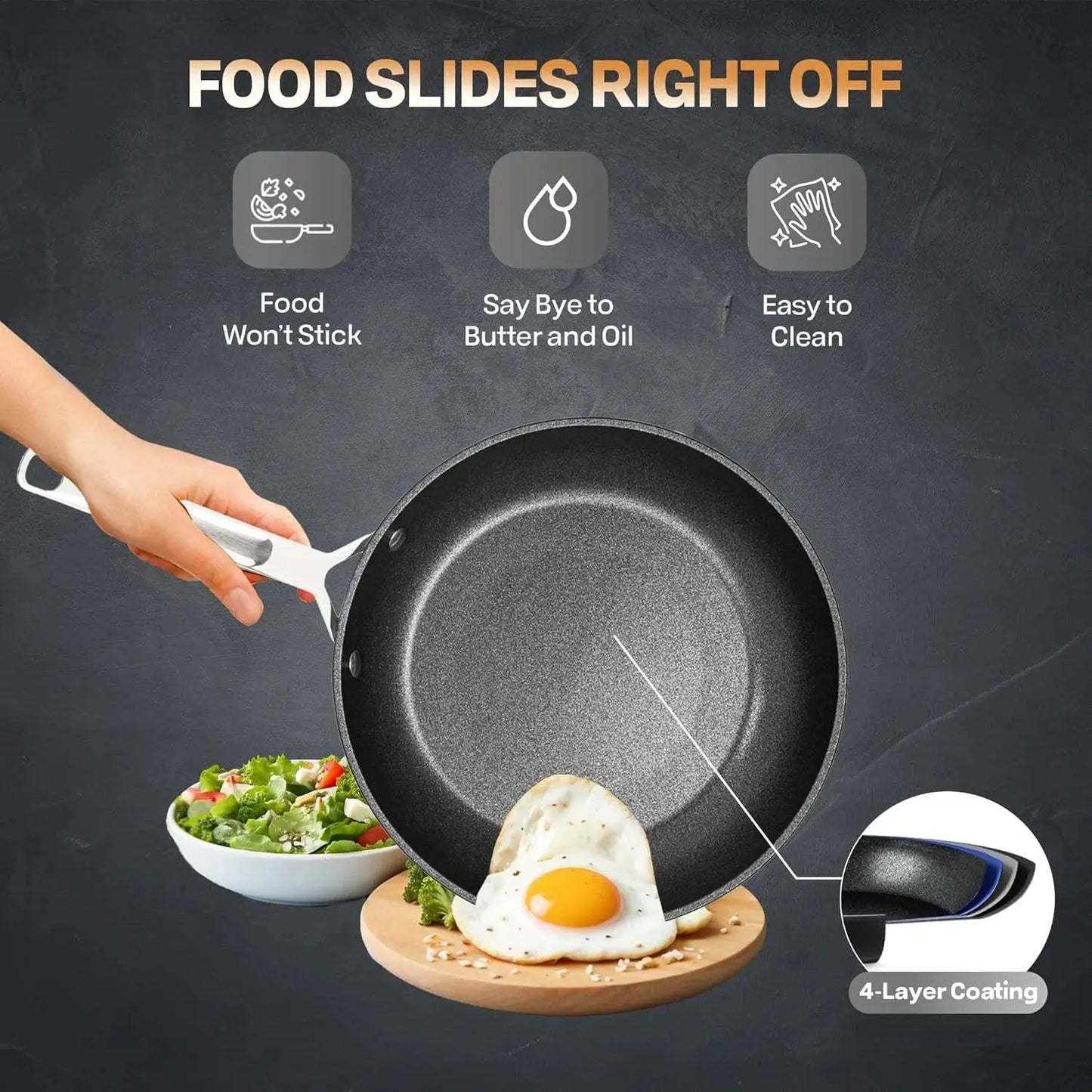 14 Pc Induction Cookware Sets, Kitchen Pots and Pans Set Non Stick, Kitchen Cookware Sets, Nonstick Cookware Set, Non Stick Pots and Pan Set, Hard Anodized, Oven and Dishwasher Safe