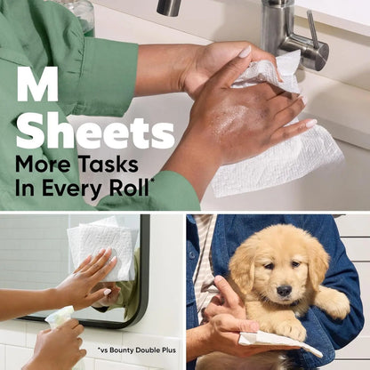 Bounty Quick-Size Paper Towels, White, 8 Family Triple Rolls = 27 Regular Rolls