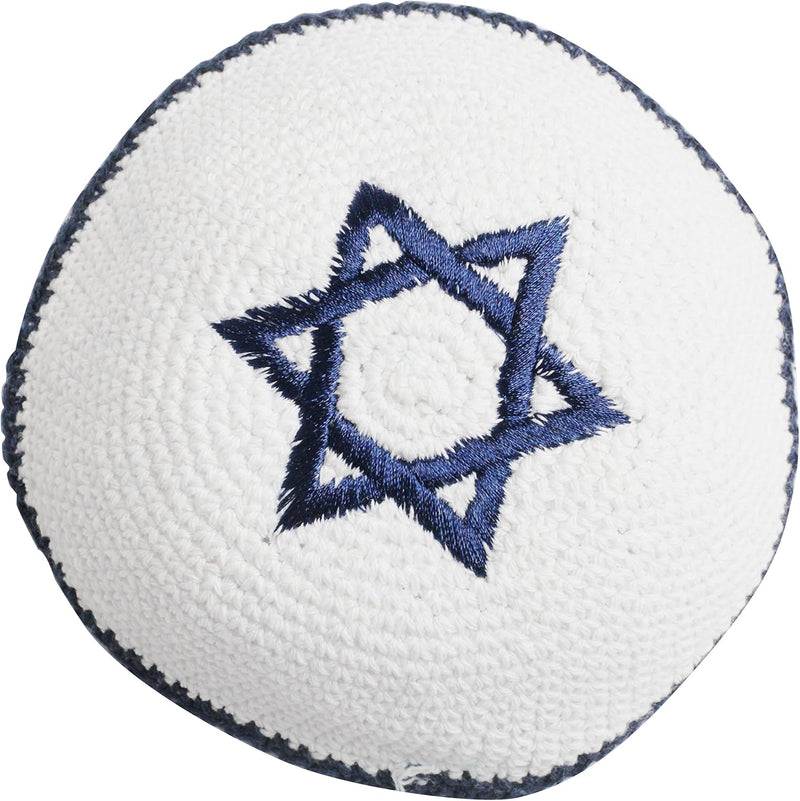 KIPPIK Star of David Jewish Kippah hat for Men & Kids with Clip Beautifully Knitted