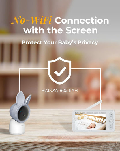 Advanced Baby Monitor with Dual Cameras, 2K Video, Cry & Motion Detection, and Smart Features - Your Ultimate Baby Care Companion