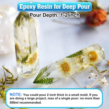 Epoxy Resin 2 Gallon Kit, Upgraded Crystal Clear Resin Epoxy Food Safe with Pump, Self Leveling & Bubble Free High-Glossy with Anti-Yellowing for Coating, Casting, Jewelry Making, DIY Craft