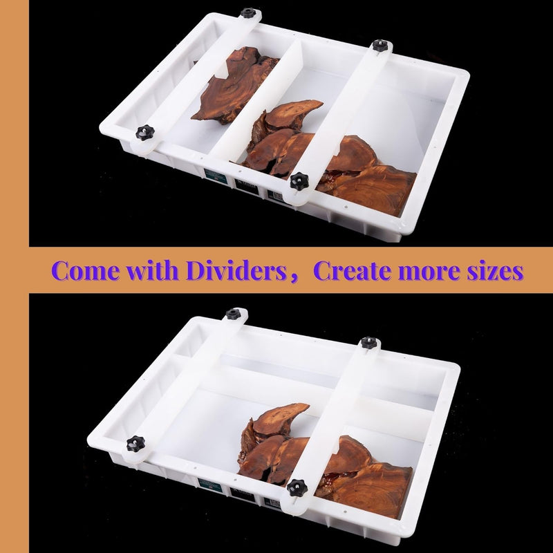 Epoxy Mold with Divider Adjustable-15.7X7.9X2.3 in No-Seal Large Resin Mold Integrated Clamping System - Perfect for Beginners & Experienced Artists Alike-Ideal for Creative Resin Art Projects