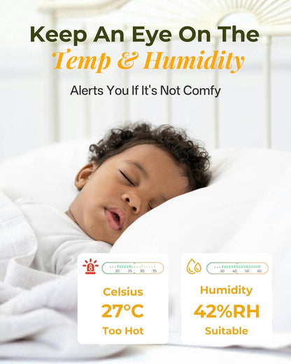 Advanced Baby Monitor with Dual Cameras, 2K Video, Cry & Motion Detection, and Smart Features - Your Ultimate Baby Care Companion