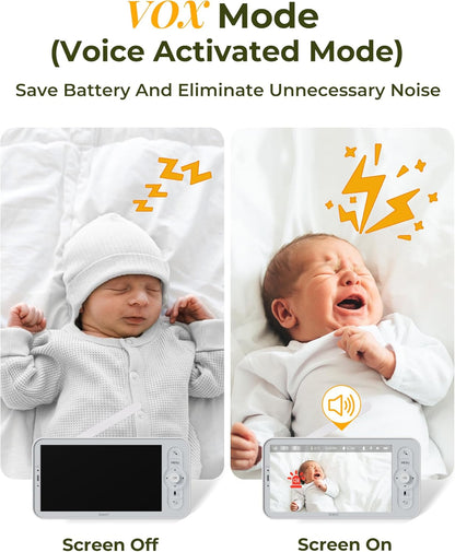 Advanced Baby Monitor with Dual Cameras, 2K Video, Cry & Motion Detection, and Smart Features - Your Ultimate Baby Care Companion