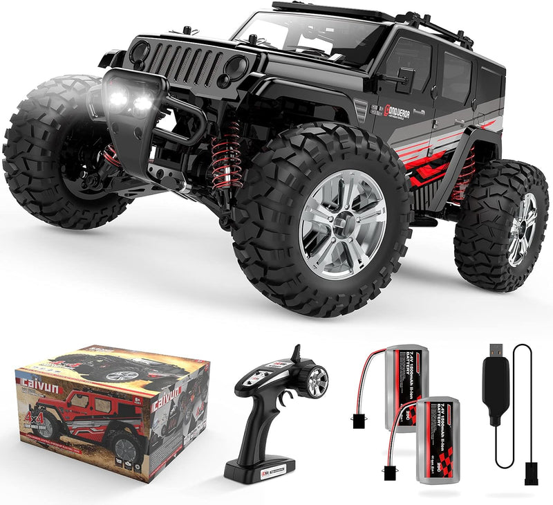 1:14 Scale Big RC Car, RC Cars 4WD off Road Hobby Trucks 40+ KM/H High Speed Remote Control Car with Two 1500Mah Batteries, 2.4Ghz All Terrain Toy Vehicle Crawler Gift for Adults Teens Boys