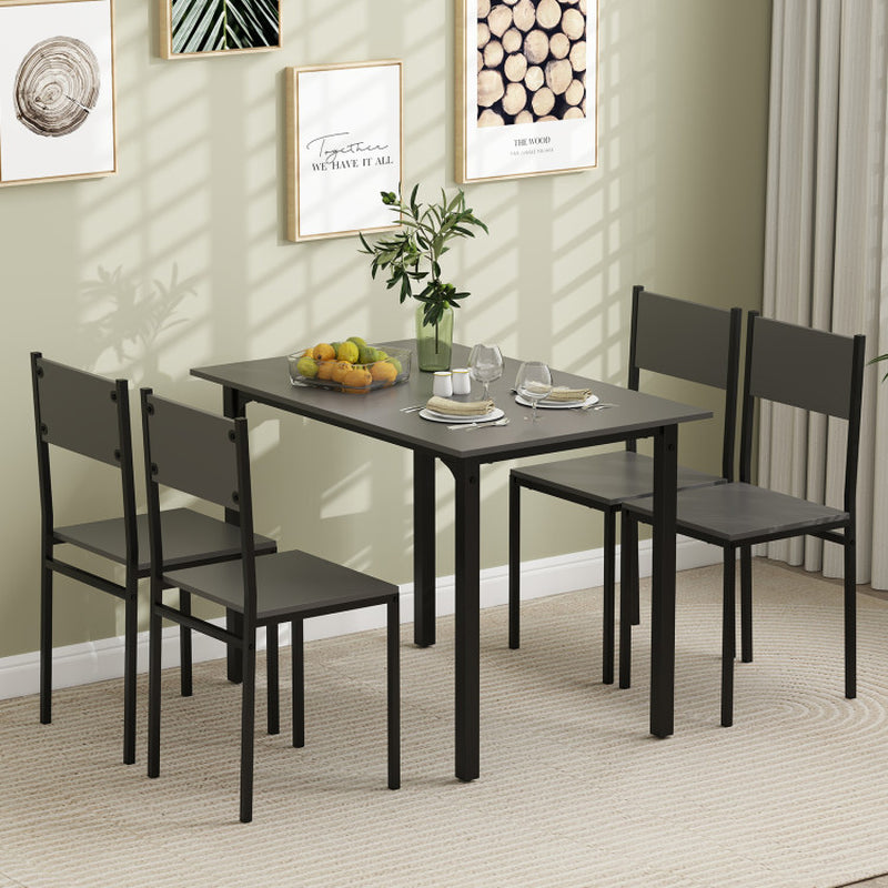 Stylish 5-Piece Industrial Dining Table Set for 4 – Perfect for Modern Kitchens