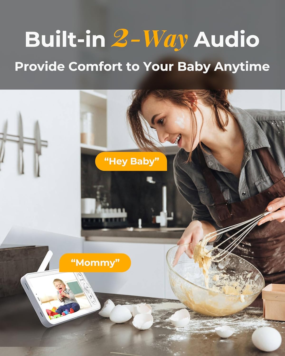 Advanced Baby Monitor with Dual Cameras, 2K Video, Cry & Motion Detection, and Smart Features - Your Ultimate Baby Care Companion