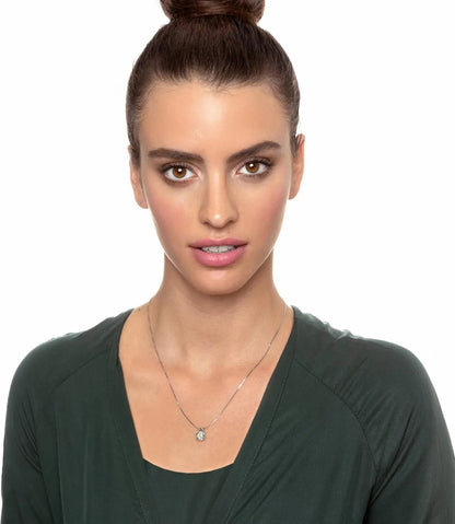 925 Sterling Silver Star of David Necklace Inscribed with Shema Yisrael in 24K Gold on Crystal, 18&quot; -  Jewelry