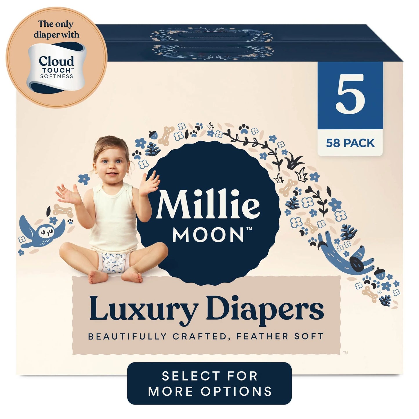 Experience Unmatched Softness and Leak Protection with Millie Moon Luxury Size 1 Diapers - 100 Count for Ultimate Baby Comfort!