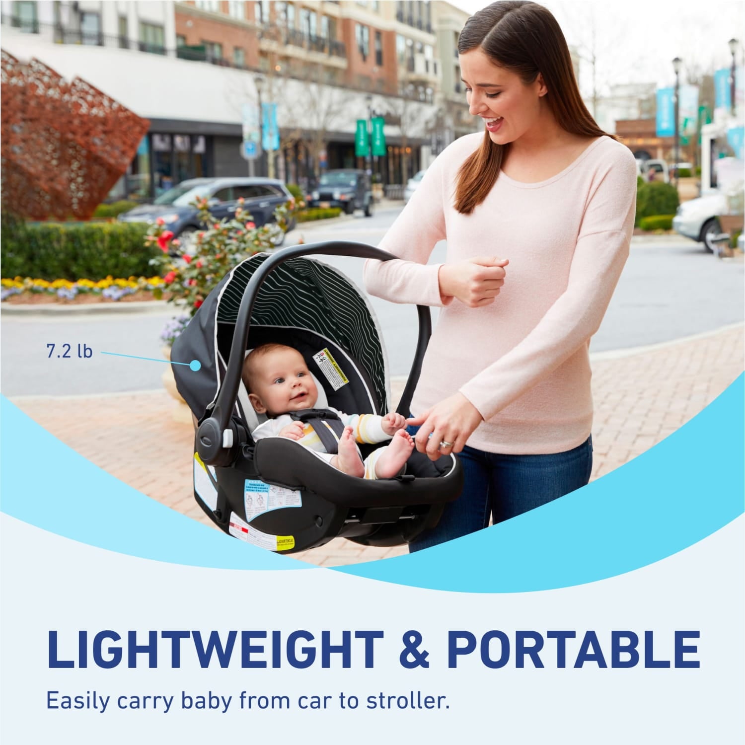 Snugride Lite LX Infant Car Seat - Stylish Studio Black for Ultimate Safety and Comfort