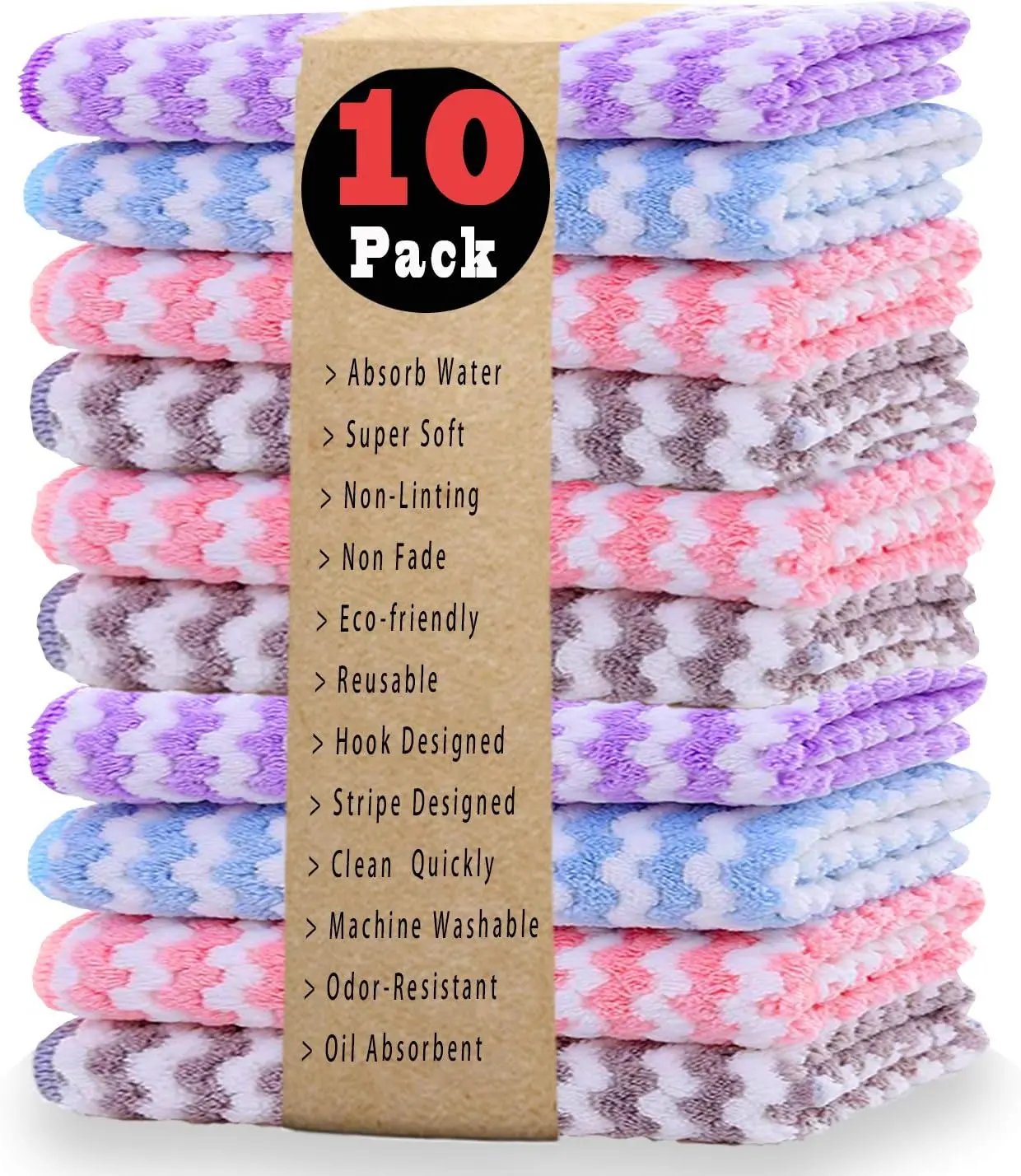 Upgrade your kitchen game with our 10-Pack of 100% Cotton Dish Towels! Perfect for washing, drying, and cleaning—your new kitchen essential! 🧼🍽️✨