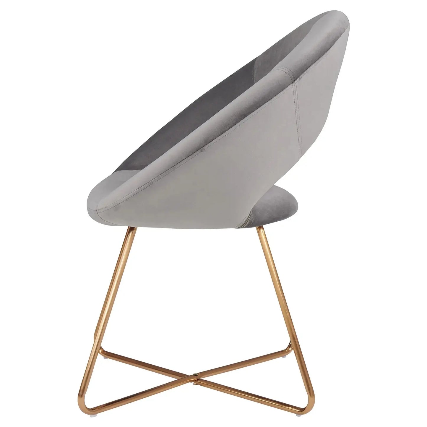 Accent Chair with Gold Metal Legs Modern Velvet Vanity Chair for Living Room Bedroom Gray