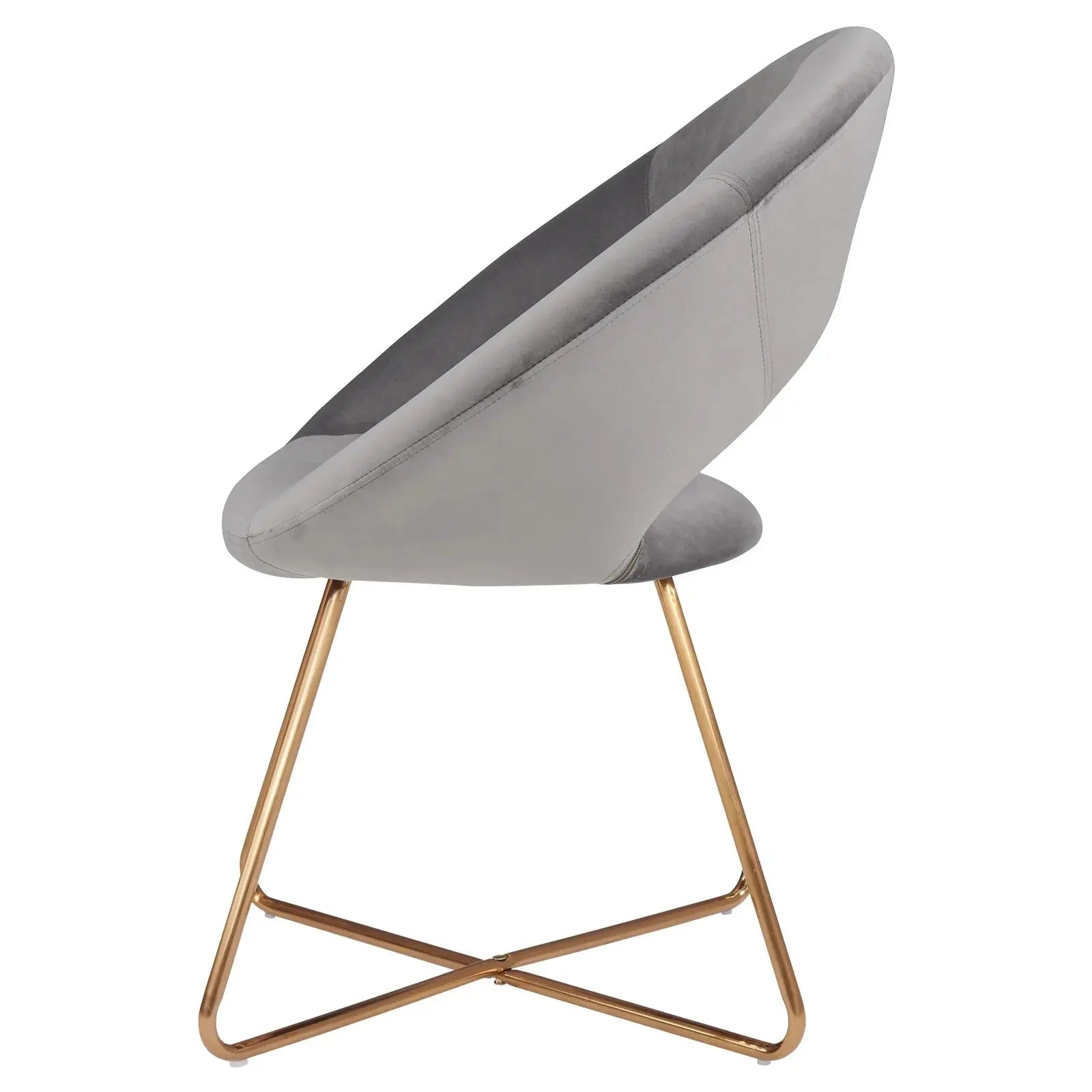 Accent Chair with Gold Metal Legs Modern Velvet Vanity Chair for Living Room Bedroom Gray
