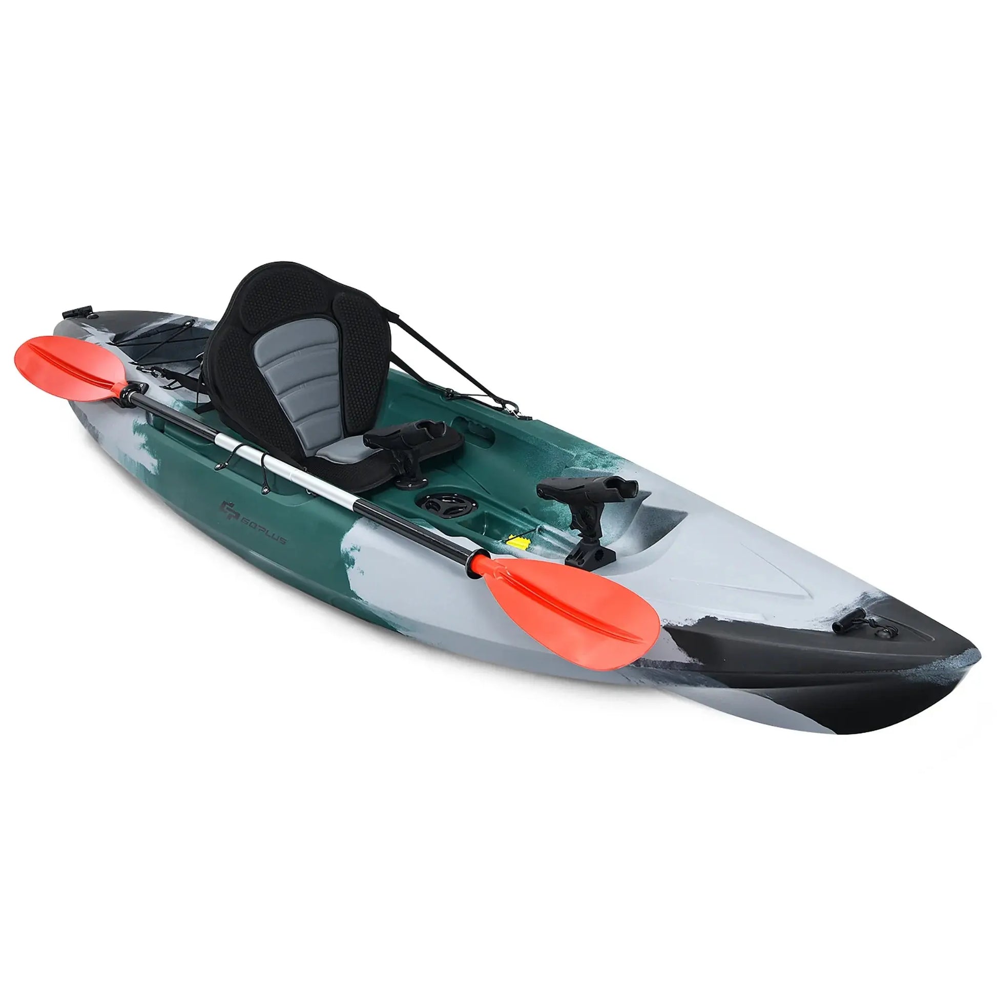Experience Ultimate Adventure with the Single Sit-On-Top Fishing Kayak Featuring Rod Holders & Paddle!