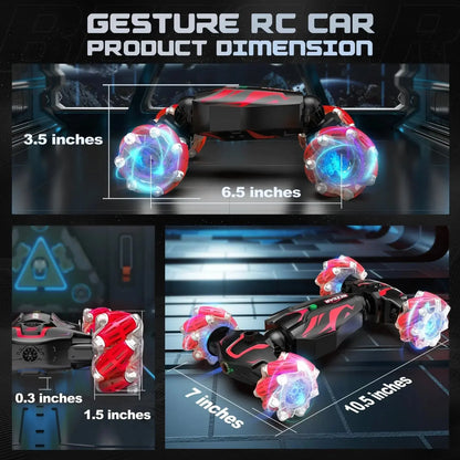 Remote Control Car with Led&Music RC Stunt Cars Radio Control Toy Monster Trucks for Boys Kids Adults
