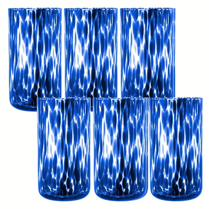 20 Fl Oz Blue Tortoise Drinking Glasses, Set of 6