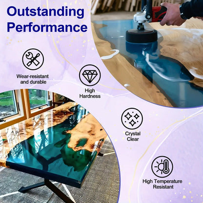 JANCHUN Epoxy Resin 1Gallon - Crystal Clear Epoxy Resin Kit - No Yellowing No Bubble High Gloss Casting & Coating Resin For Art Crafts, Fast Cure Art Resin For Jewelry Making, DIY, Art Painting, Wood & Resin Molds (1/2 Gallon Our3Designs