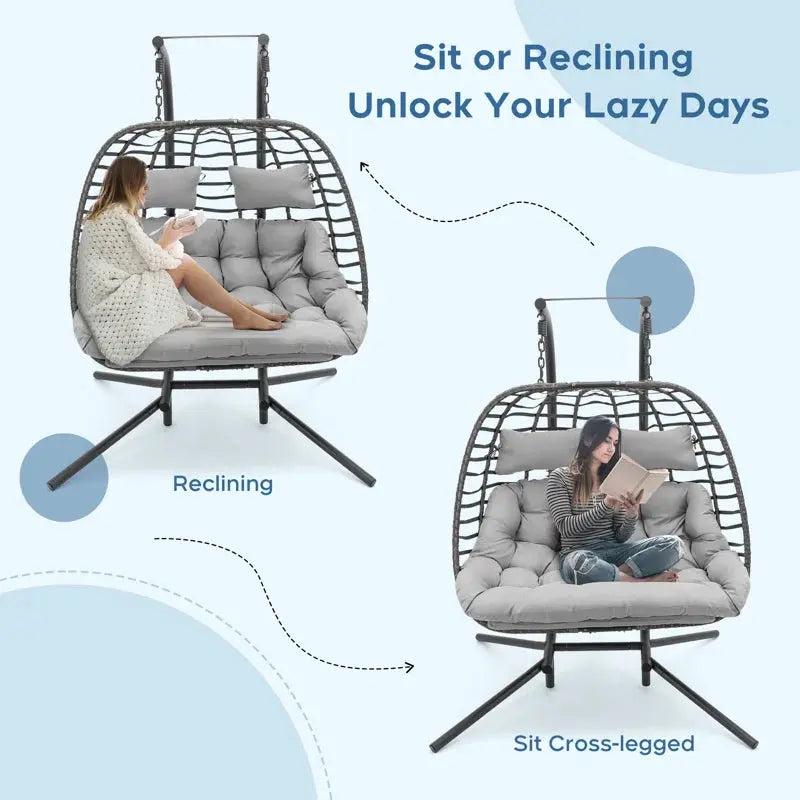 Burhans 2 Person Swing Chair with Stand