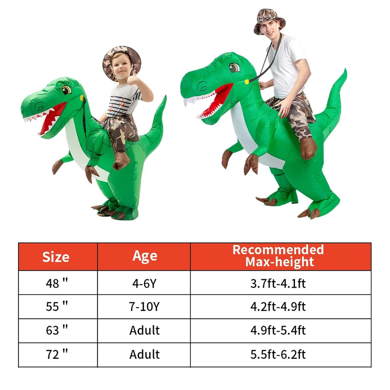 48 Inch Inflatable Dinosaur Costume for Kids, Kids Halloween Costume for Unisex Boys Girls, Funny Blow up Costumes for Halloween Party Cosplay