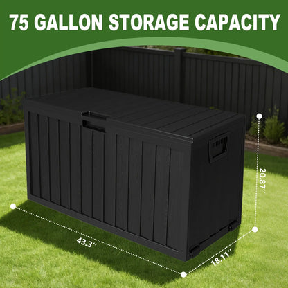 75 Gallon Heavy-Duty Waterproof Outdoor Storage Box