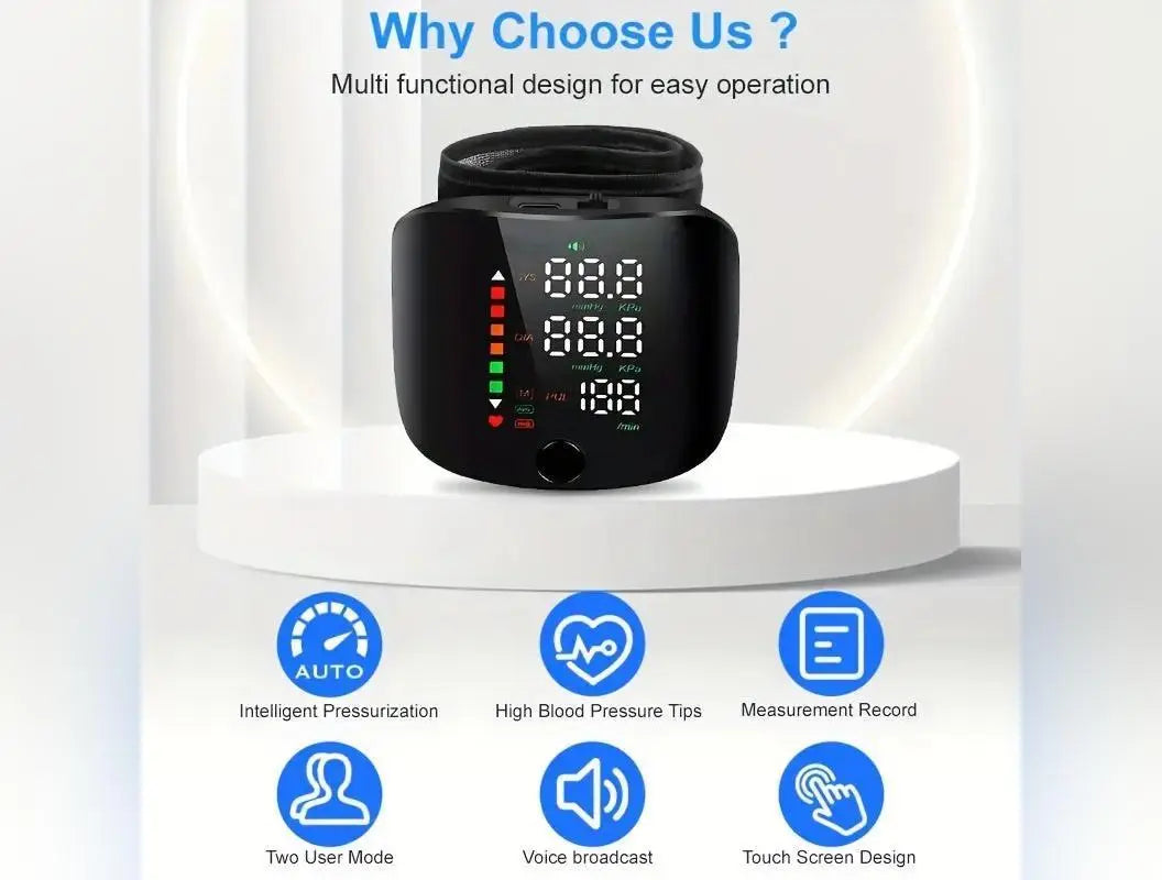 Clinical-Grade Wrist Electronic Blood Pressure Monitor Our3Designs