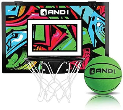 over the Door Mini Basketball Hoop, 18"X12" Shatterproof Backboard, Indoor Basketball for Kids and Adults