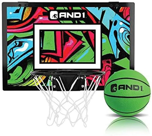 over the Door Mini Basketball Hoop, 18"X12" Shatterproof Backboard, Indoor Basketball for Kids and Adults