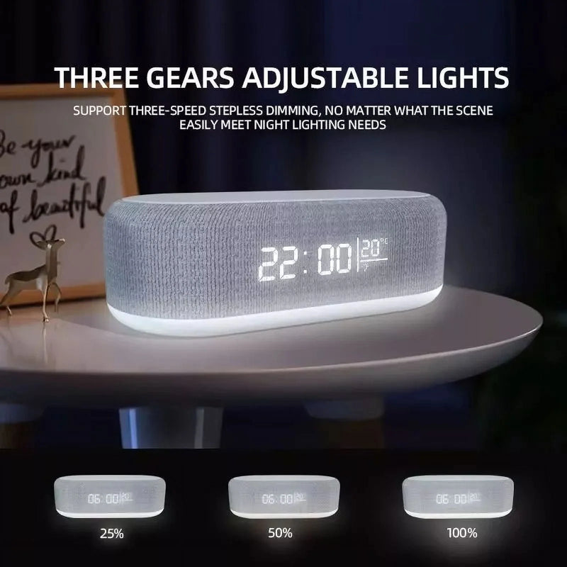 4-in-1 Digital Alarm Clock & Fast Wireless Charger - Dual Alarm, USB Charging, Countdown Timer & RGB Mode for Heavy Sleepers