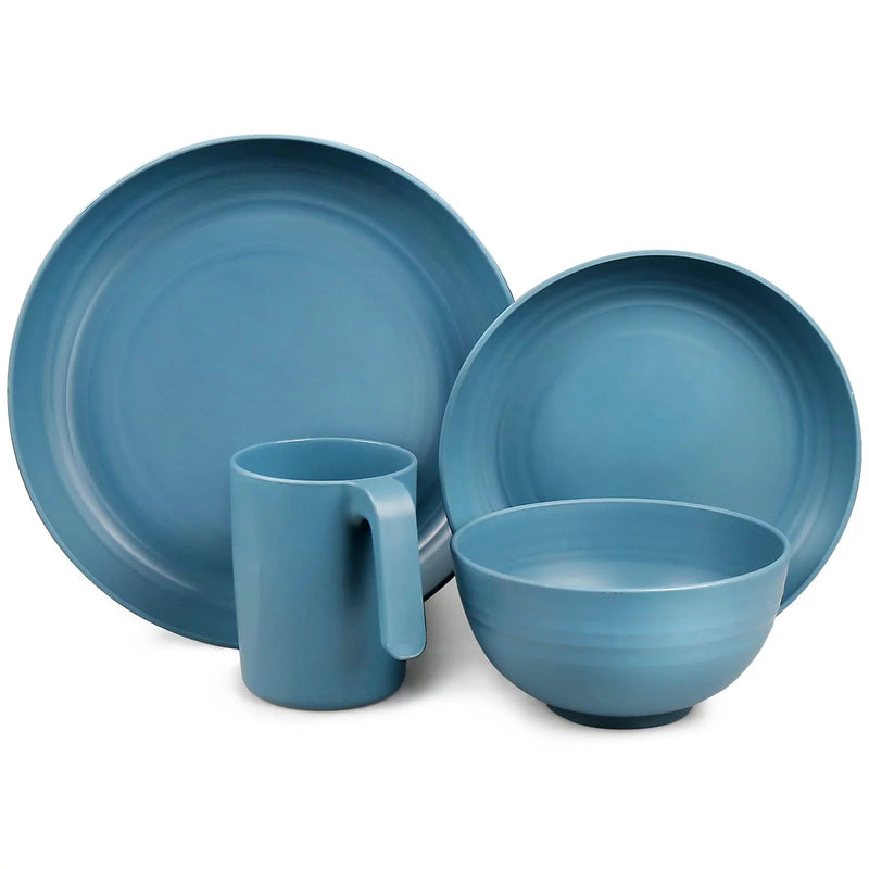 Elevate Your Dining Experience with Our 36PCS Unbreakable Plastic Dinnerware Set - Perfect for 6! 💙✨ Microwave Safe & Lightweight! 🍽️ #Dinnerware #HomeEssentials