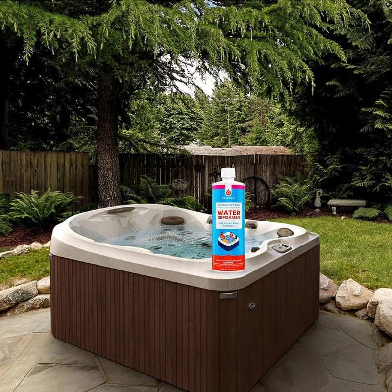 Spa Defoamer for Hot Tub & Hot Tub Foam Eliminator, Spa anti Foam for Hot Tub Owners to Keep Spa Foam down & Get Foam Out, Hottub Foam Reducer & Spa Bubble Remover (1- Quart)