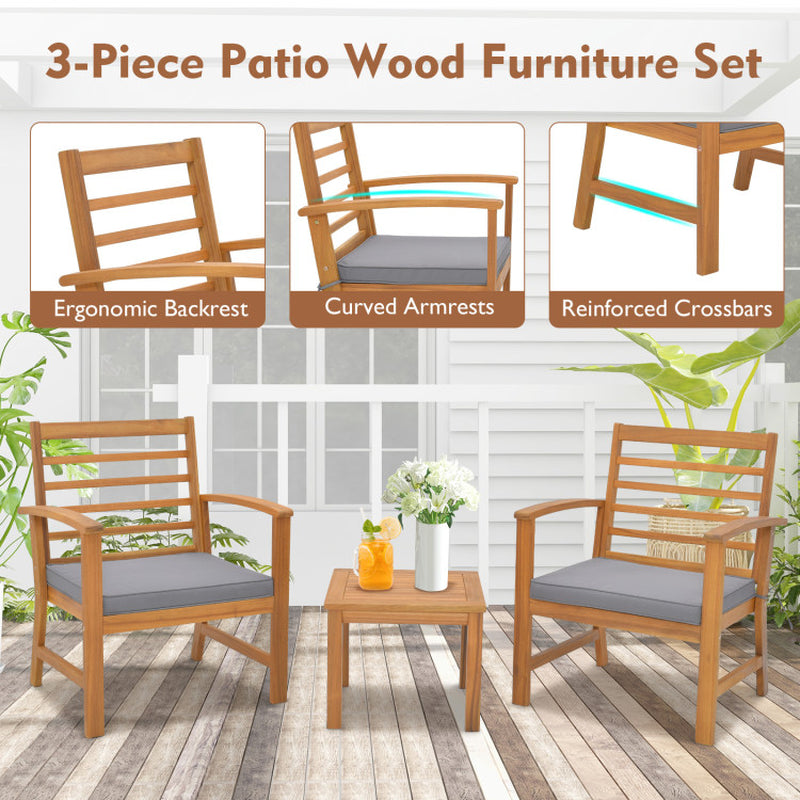3-Piece Outdoor Lounge Set with Cushions So Soft, You’ll Forget You’re Not on a Cloud!
