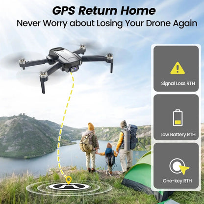 WF31 4K GPS Foldable Quadcopter Drone for Adults - 50 Minutes Flight Time, Black