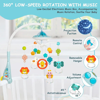 Sweet Dreams for Your Little One: Musical Baby Mobile with Lights & Portable Fun! 🌙🎶✨