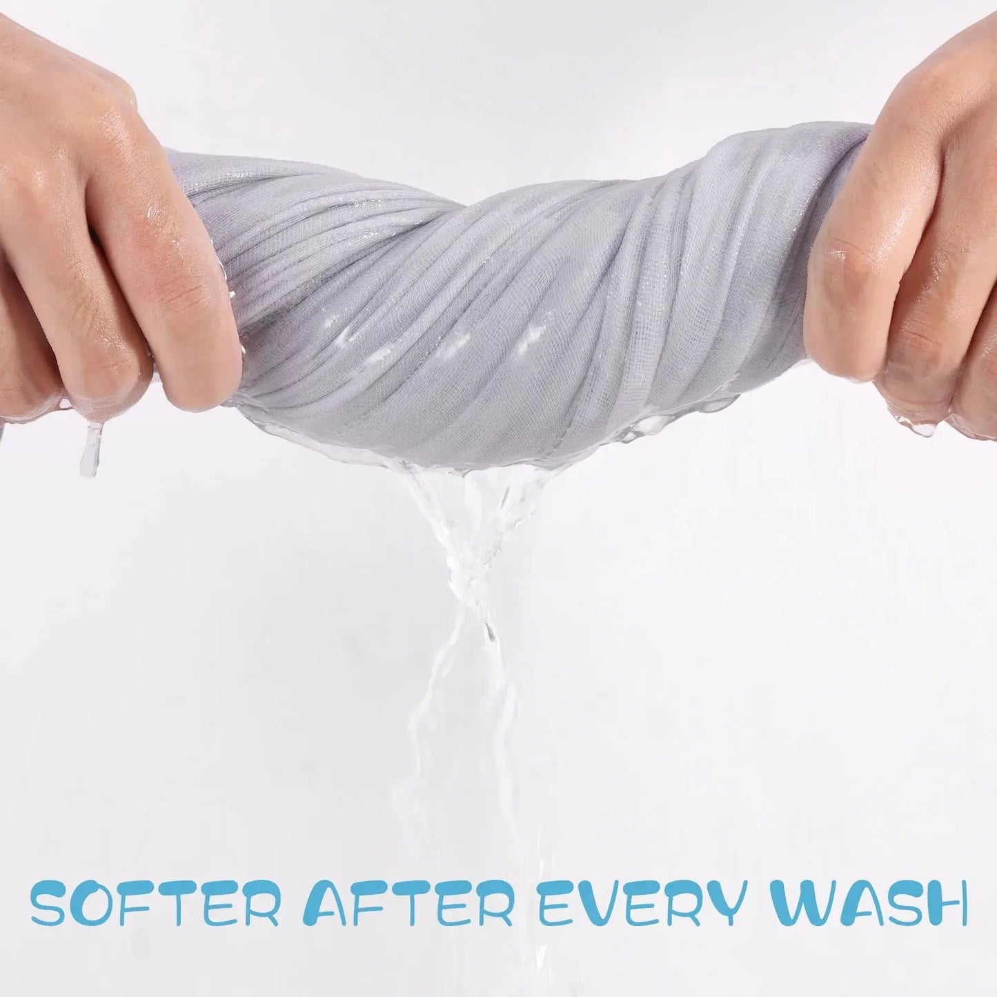 Snuggle Your Little One with Our Soft Muslin Baby Bath Towels - 3 Pack in Cozy Grey! 🛁💖✨