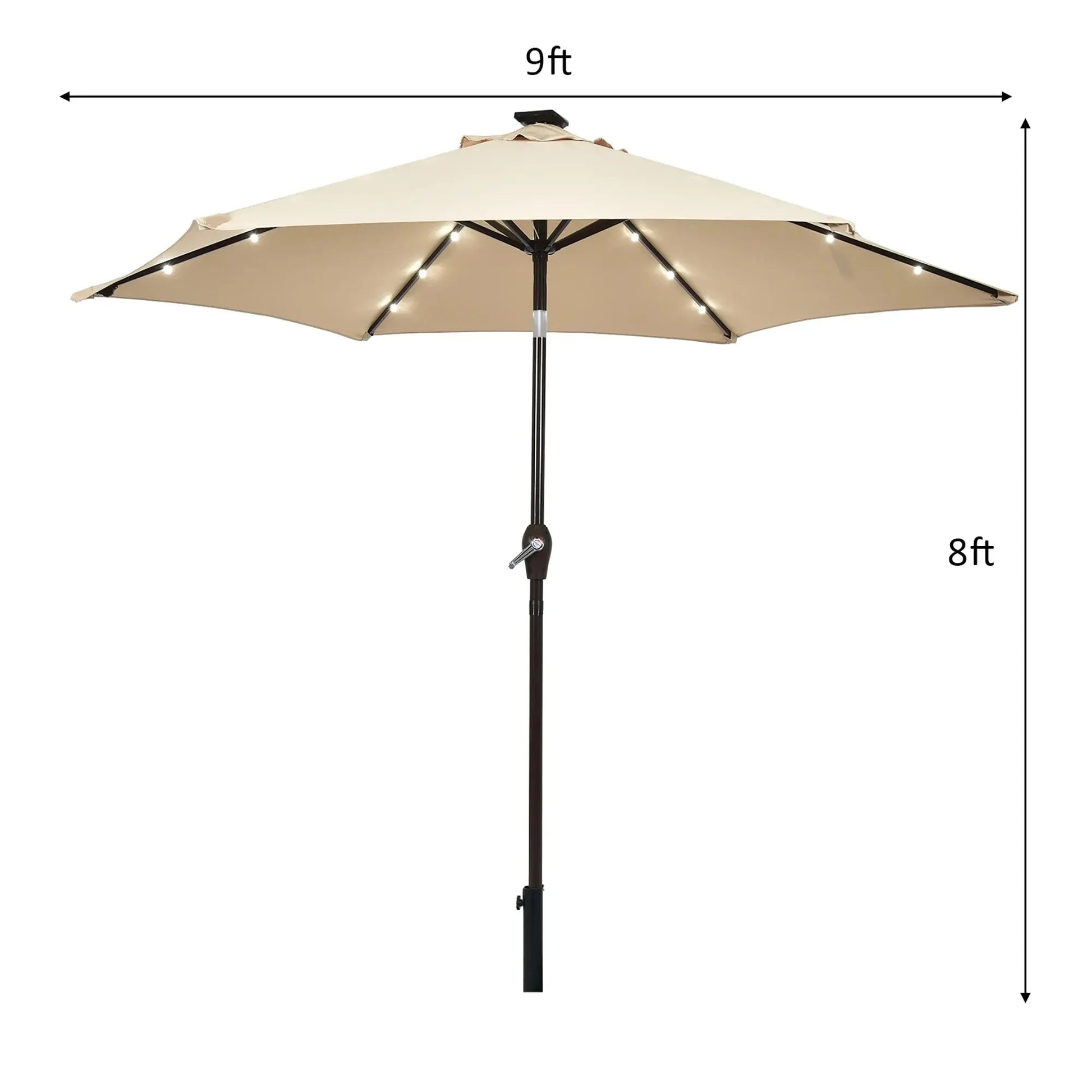 96&quot; Beige Market round Patio Umbrella, Water-Resistant