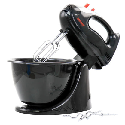 200 Watt Stand Mixer / Hand Mixer in Black with Mixing Bowl