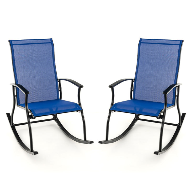Cozy Up Your Outdoors: 2-Piece Rocking Chair Set with Breathable Backrest! 🌿🪑✨