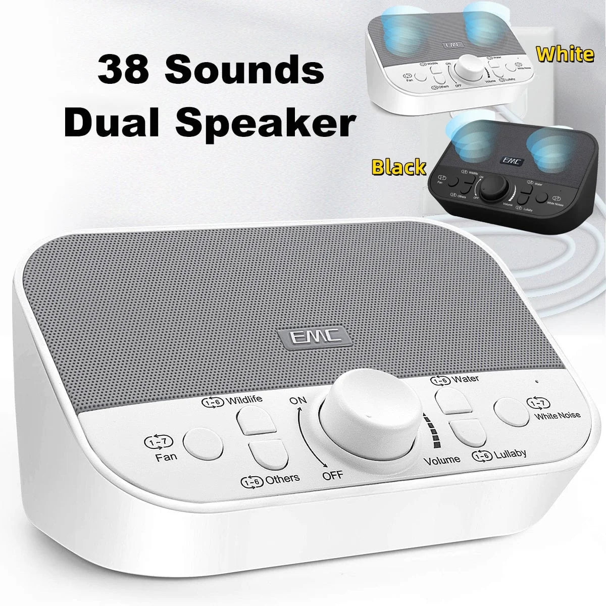Drift Off to Dreamland: White Noise Machine with 38 Soothing Sounds & Timer for Ultimate Relaxation at Home, Work, or On-the-Go!