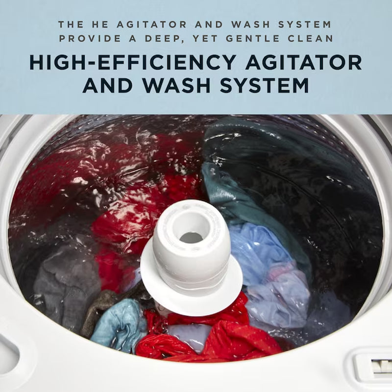 Compact High Efficiency Top-Load Washer - Sleek White Design