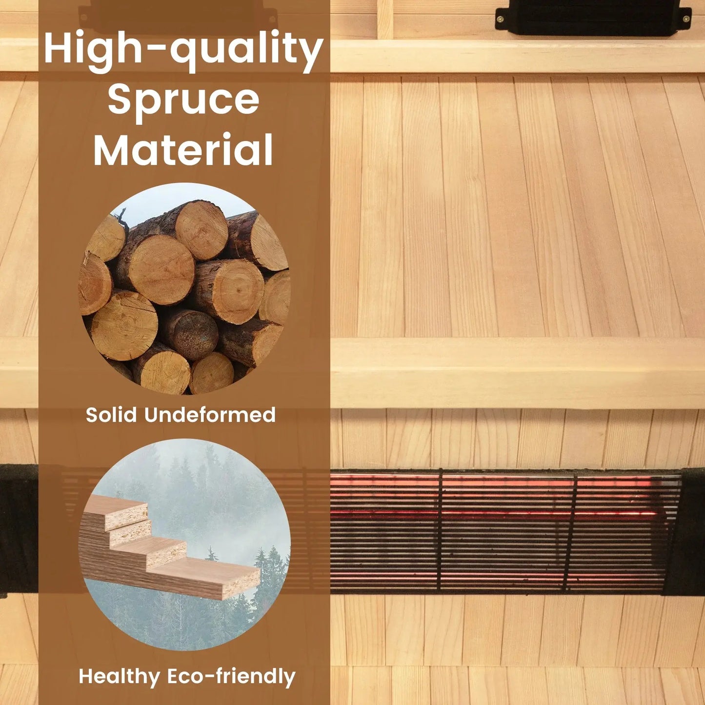 Outdoor Sauna, 4 Person Far Infrared Sauna, 10 Minutes Warm up Home Sauna, 3060Watt