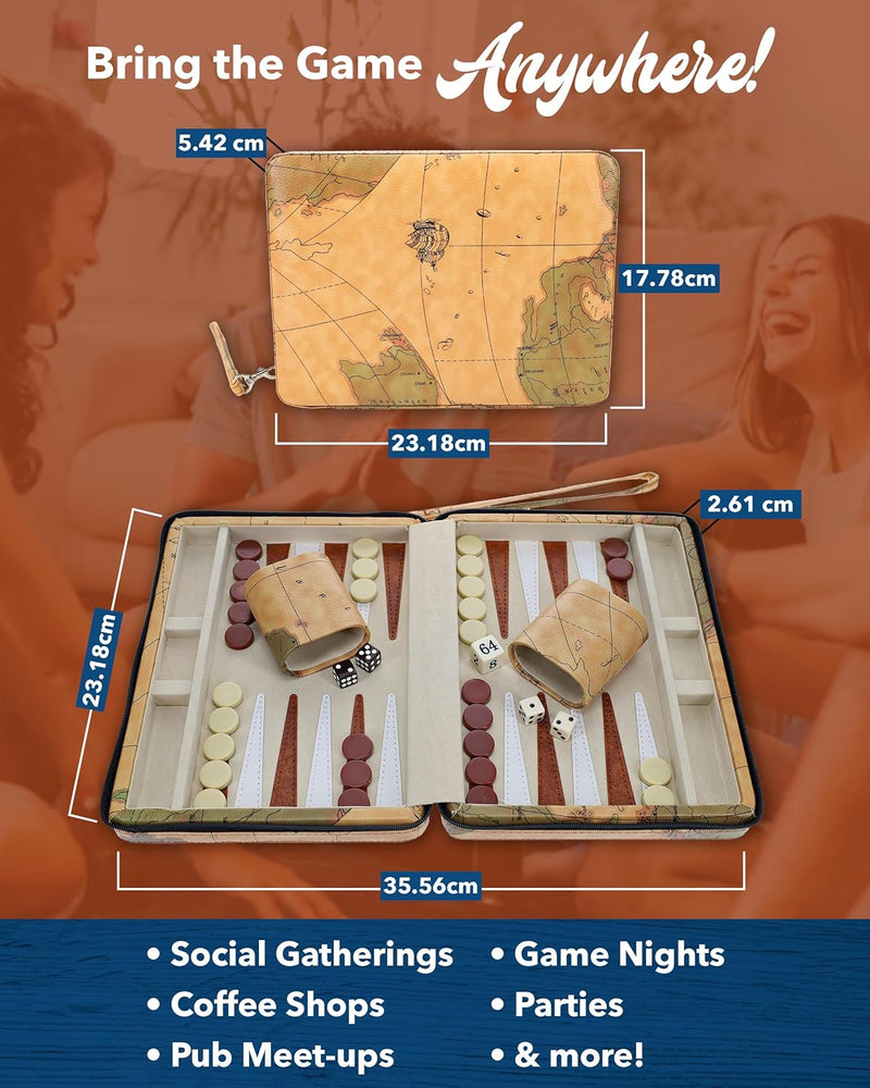 Backgammon on the Go: The Magnetic Map That Won't Get You Lost and a Strap to Keep Your Game Together!