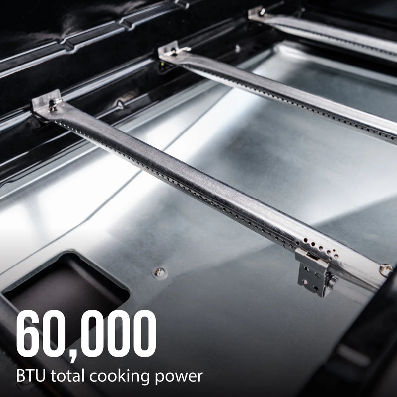 4 Burner with Side Burner Propane Gas Grill in Red, 60,000 Btus